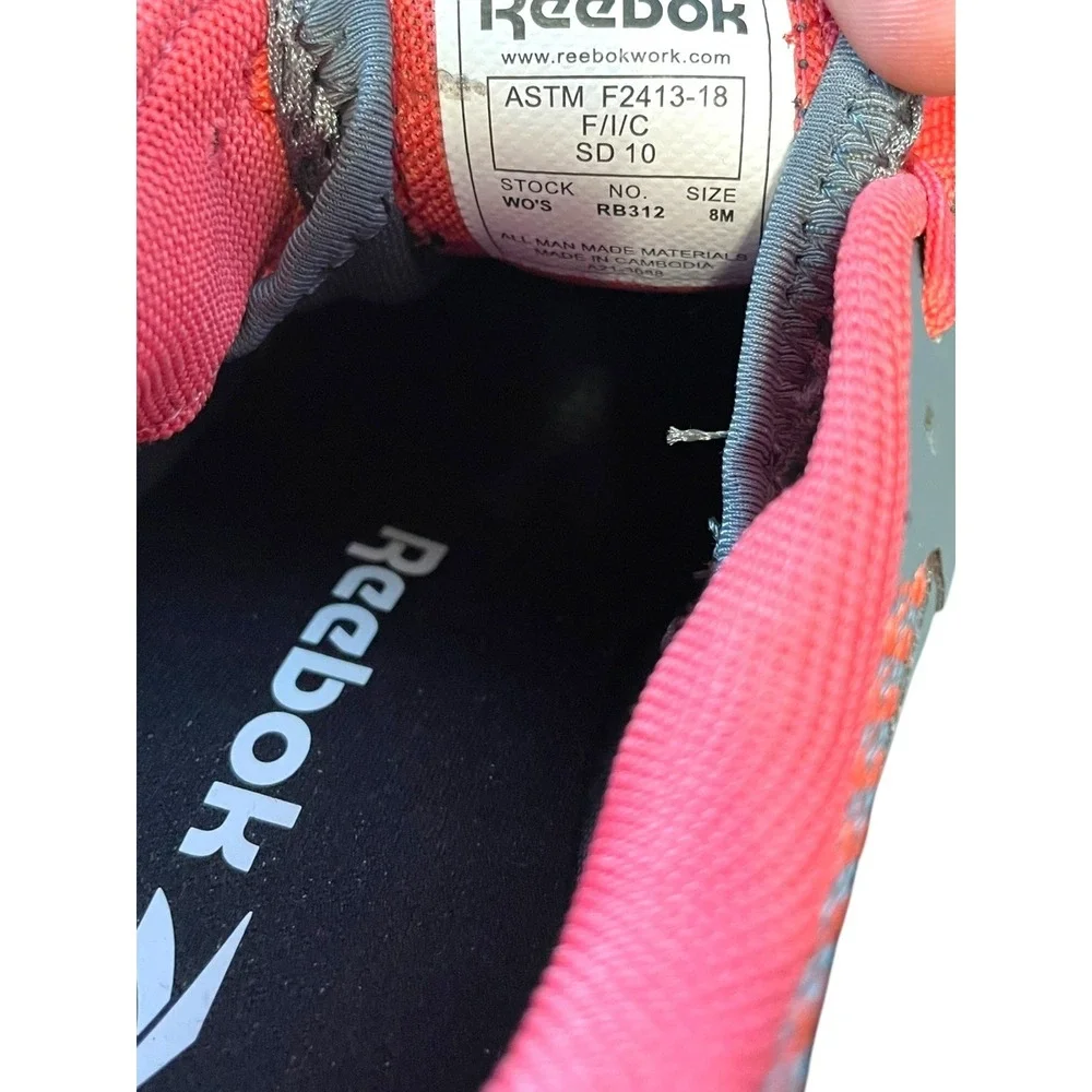 Reebok Work‎ Fusion Flexweave Composite Toe Shoe – Women's 8 W Gray Pink